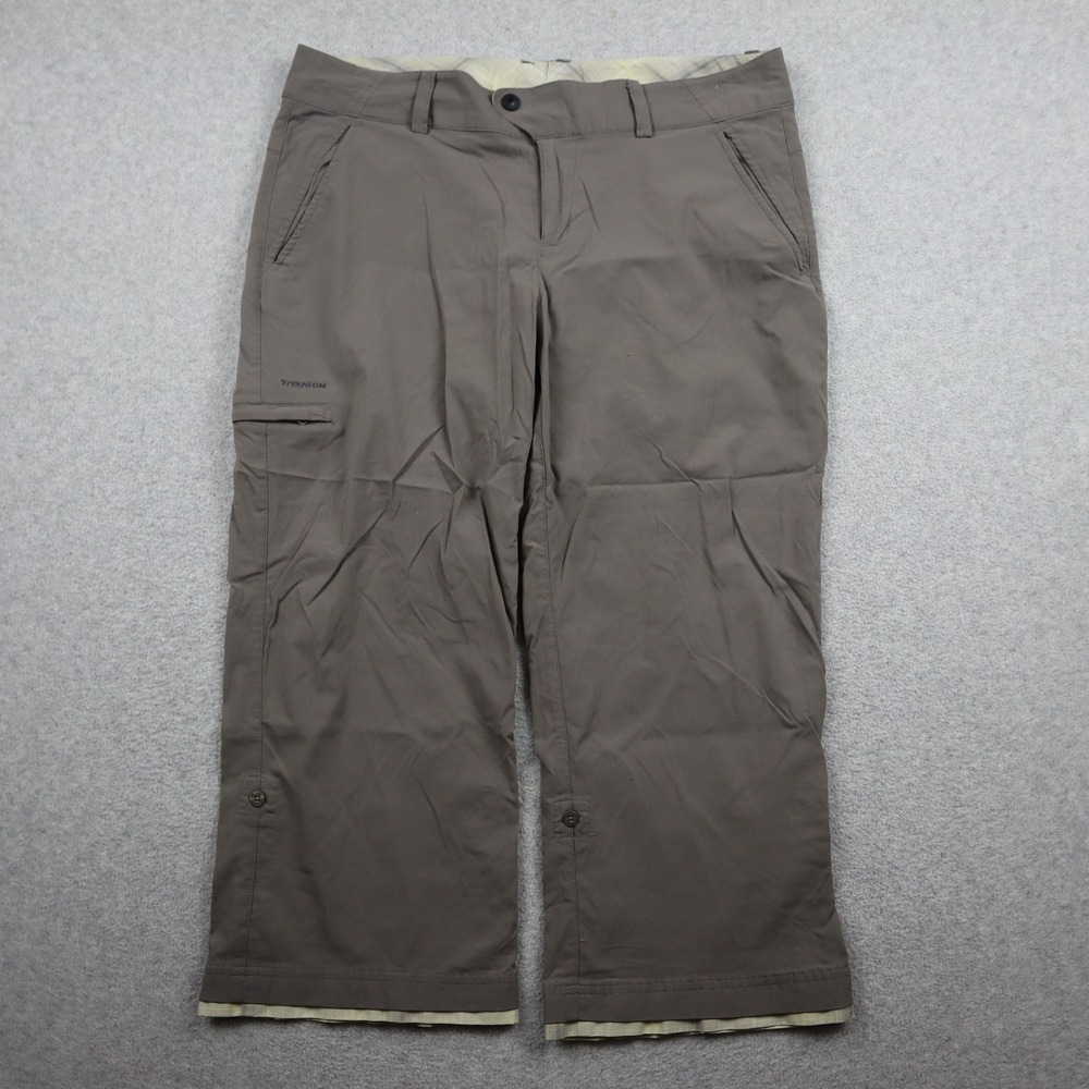 Columbia Pants Womens 10 Titanium Hiking Brown Roll Up Hem Cargo Outdoor